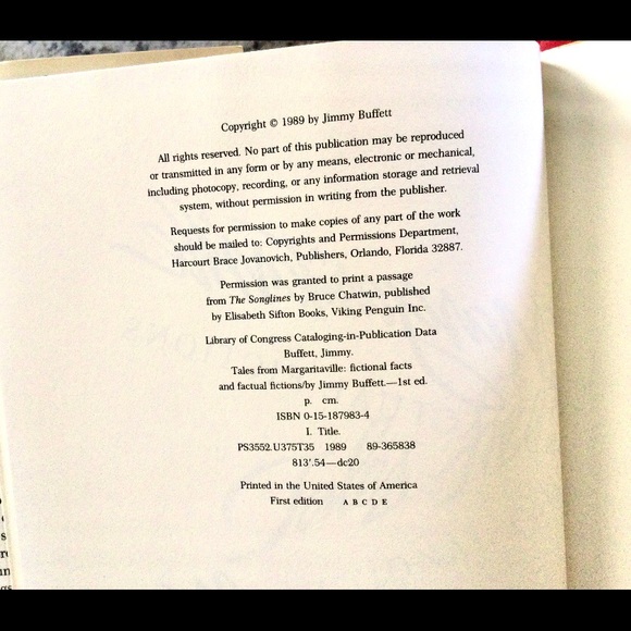 **Sold** 1st ed. Jimmy Buffett Tales of Margaritaville Book - Picture 3 of 10